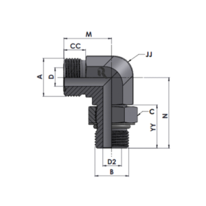 RJFS6801-00-00-NWO Series MFS-MAORB 90° ELBOW